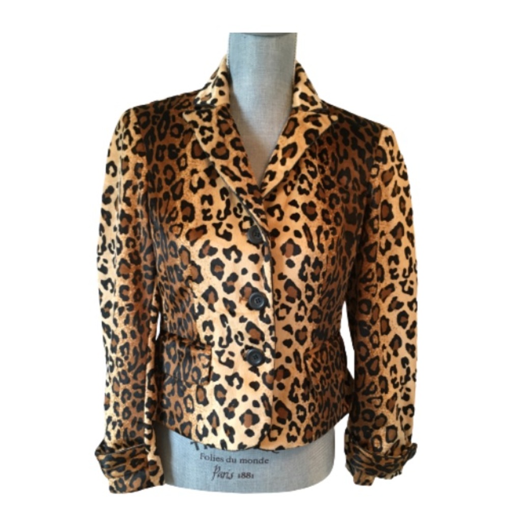 A Line Leopard Print Blazer